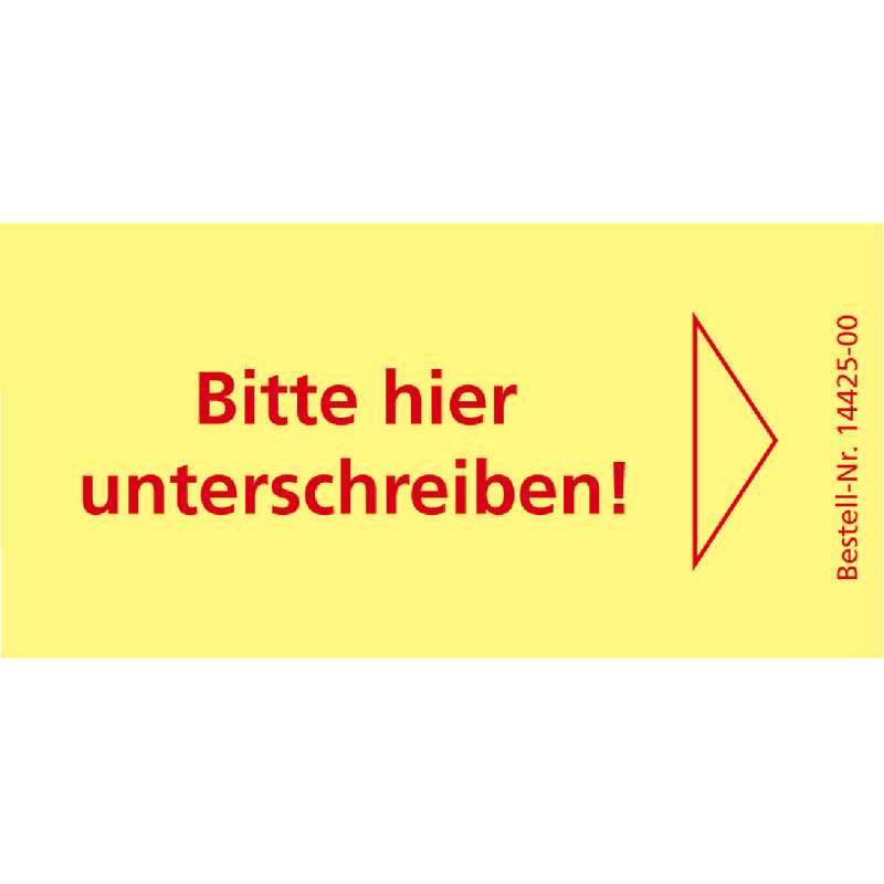 SoldanPlus Bedruckte Haftnotizen: Bitte hier unterschreiben!