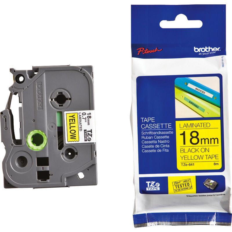 Brother TZE-641 Schriftbandkassette P-Touch, 18 mm, schwarz/gelb - schwarz / gelb