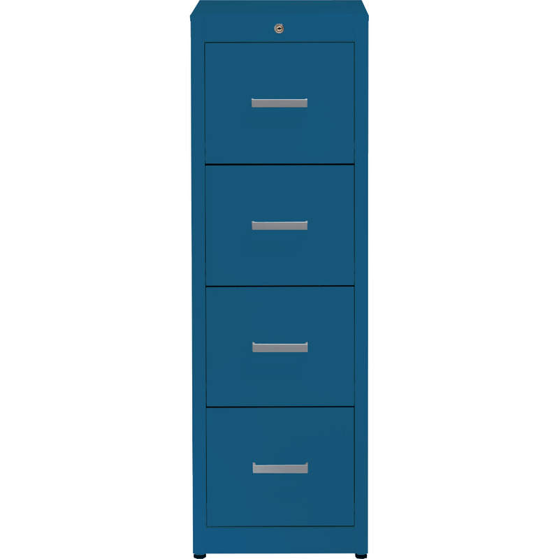 MAUSER Hängeregistraturschränke, einbahnig, 4 Schubladen, Bügelgriff - brillantblau