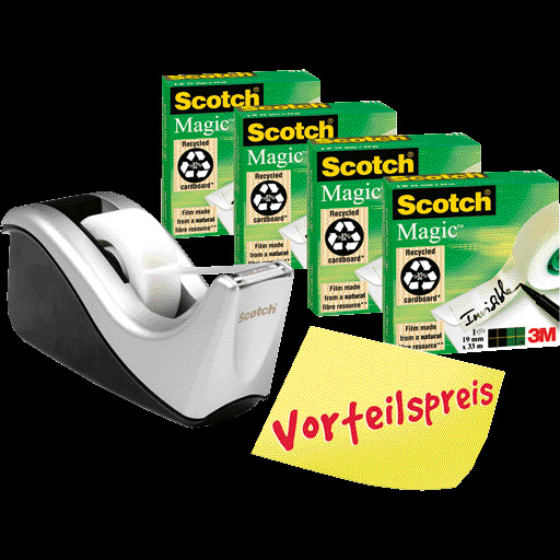 Scotch® Set: Tischabroller inkl. 4 Rollen Scotch Klebeband Magic™