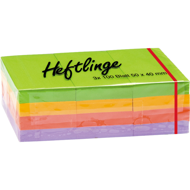 INFO NOTES Haftnotizen SPRING-MIX, 50 x 40 mm, farbig sortiert, Packung: 12 Block