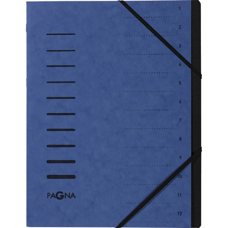 PAGNA Ordnungsmappe, 12 Fächer - blau