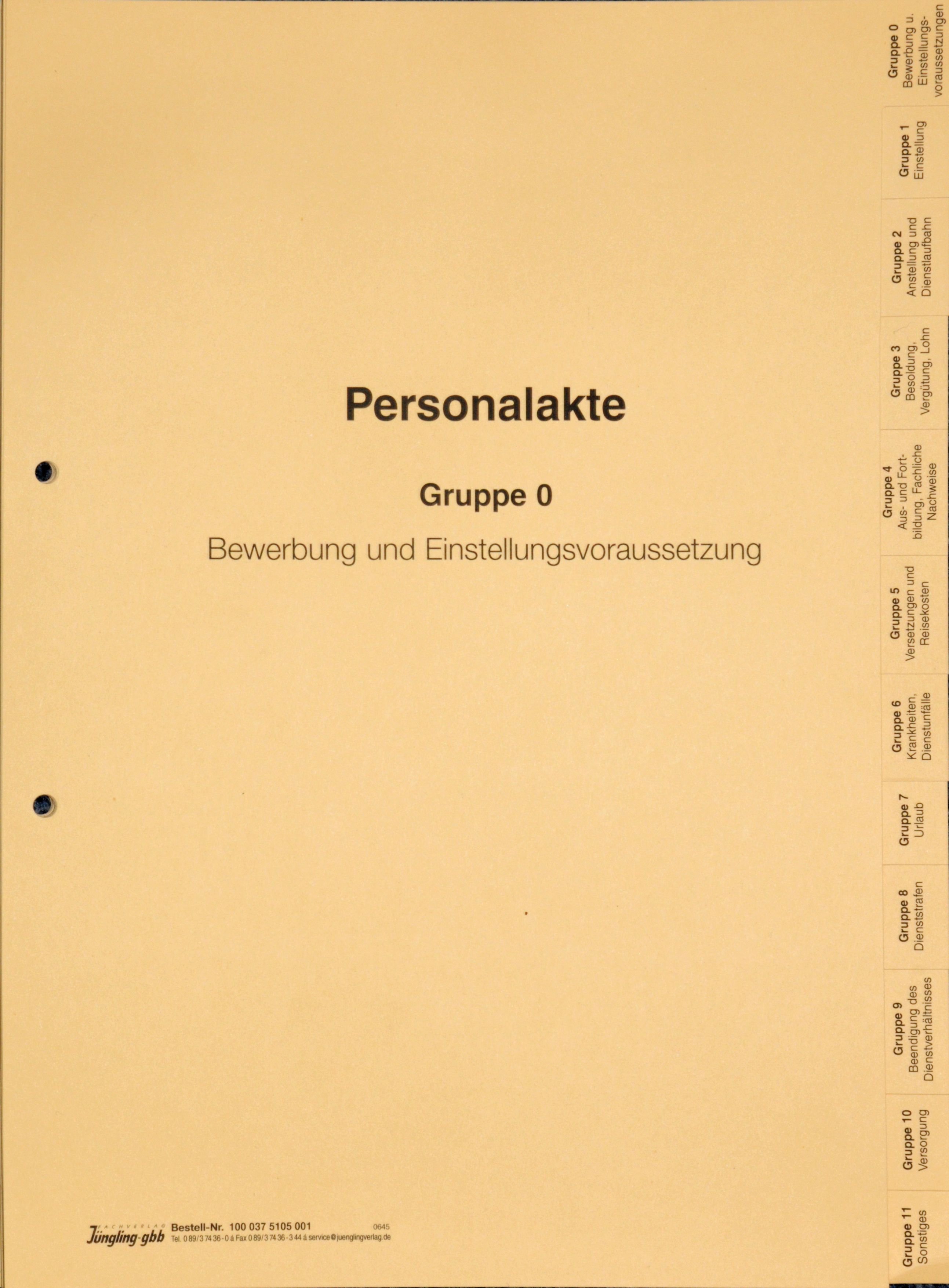 Personalakten-Register, 12-teilig, 225 x 305 mm