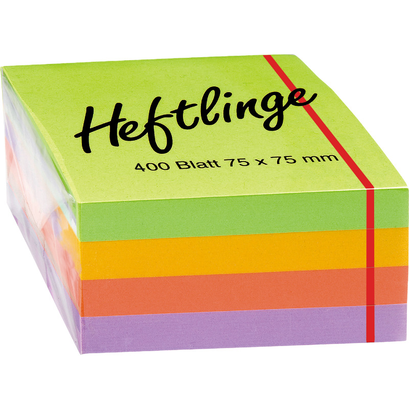 INFO NOTES Haftnotizen SPRING-MIX Würfel, 75 x 75 mm, farbig sortiert, 400 Blatt