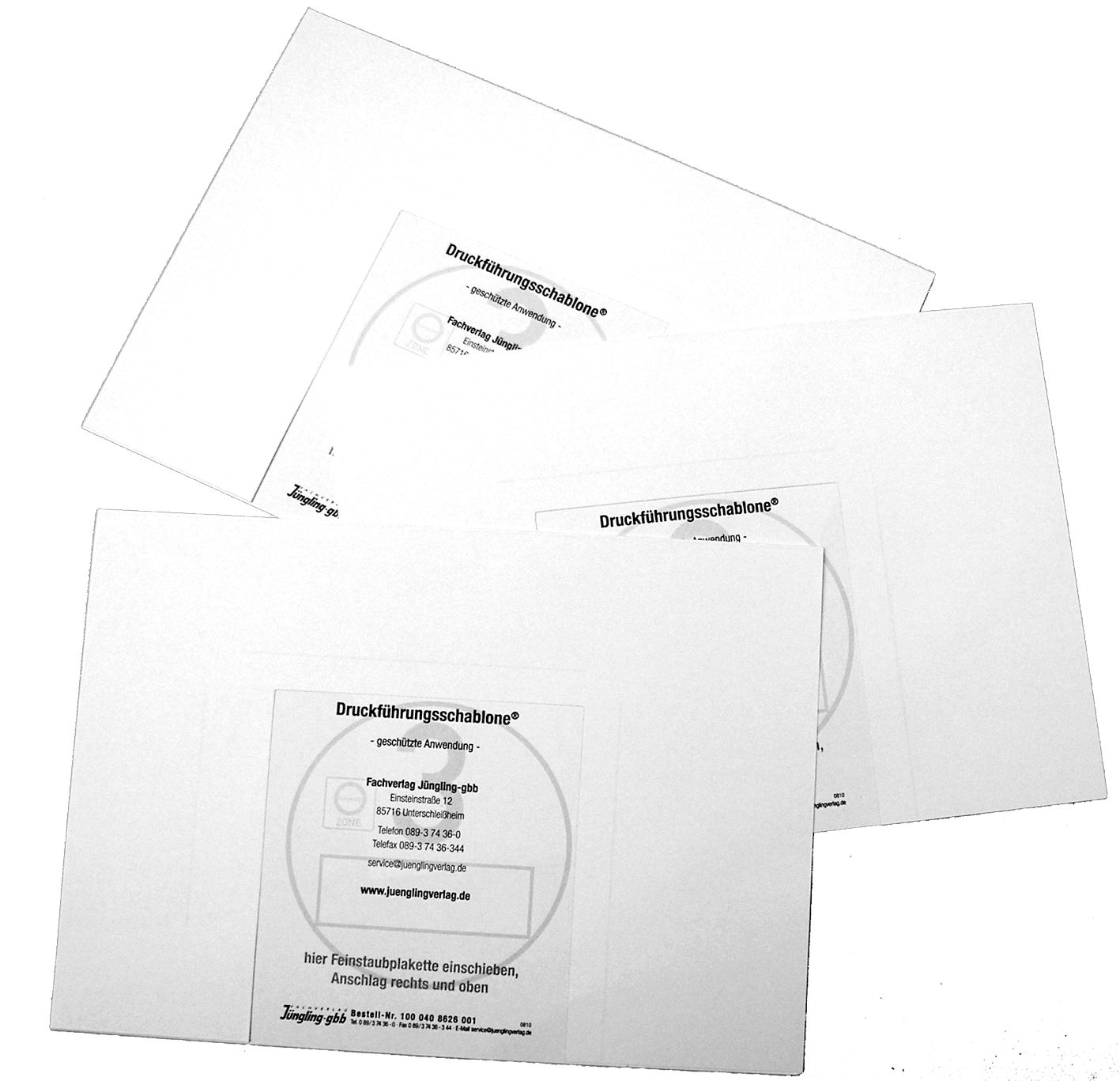 Druckführungsschablonen für Feinstaubplaketten