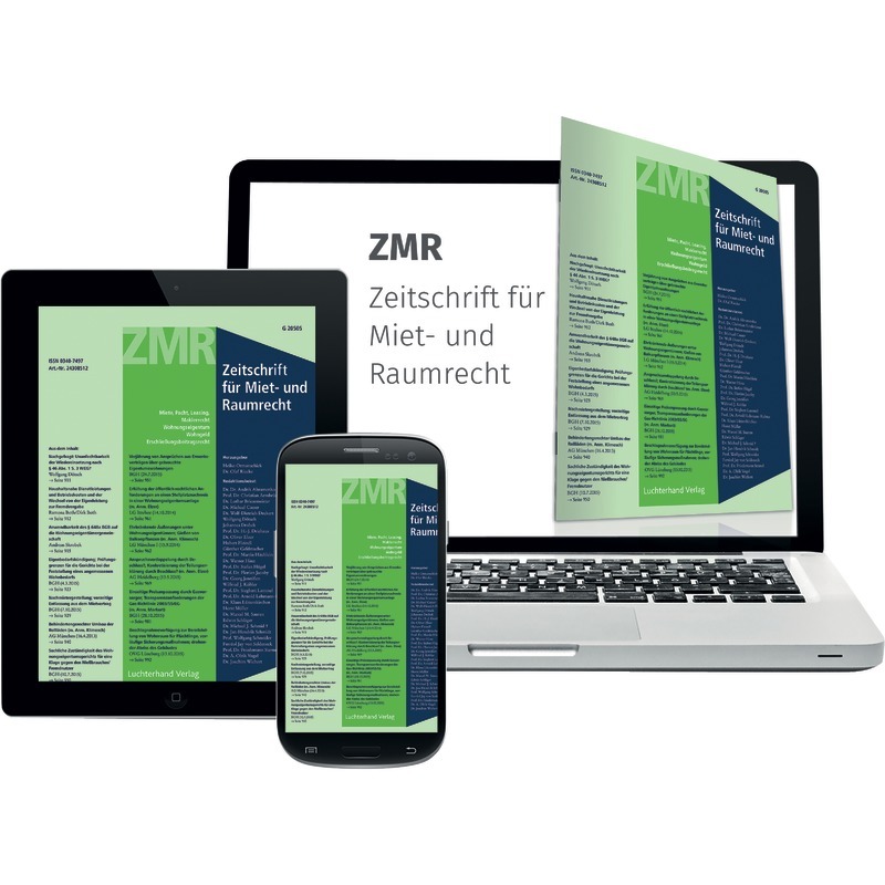ZMR Zeitschrift für Miet - und Raumrecht  - Abonnement ZMR Zeitschrift für Miet - und Raumrecht  - Abonnement