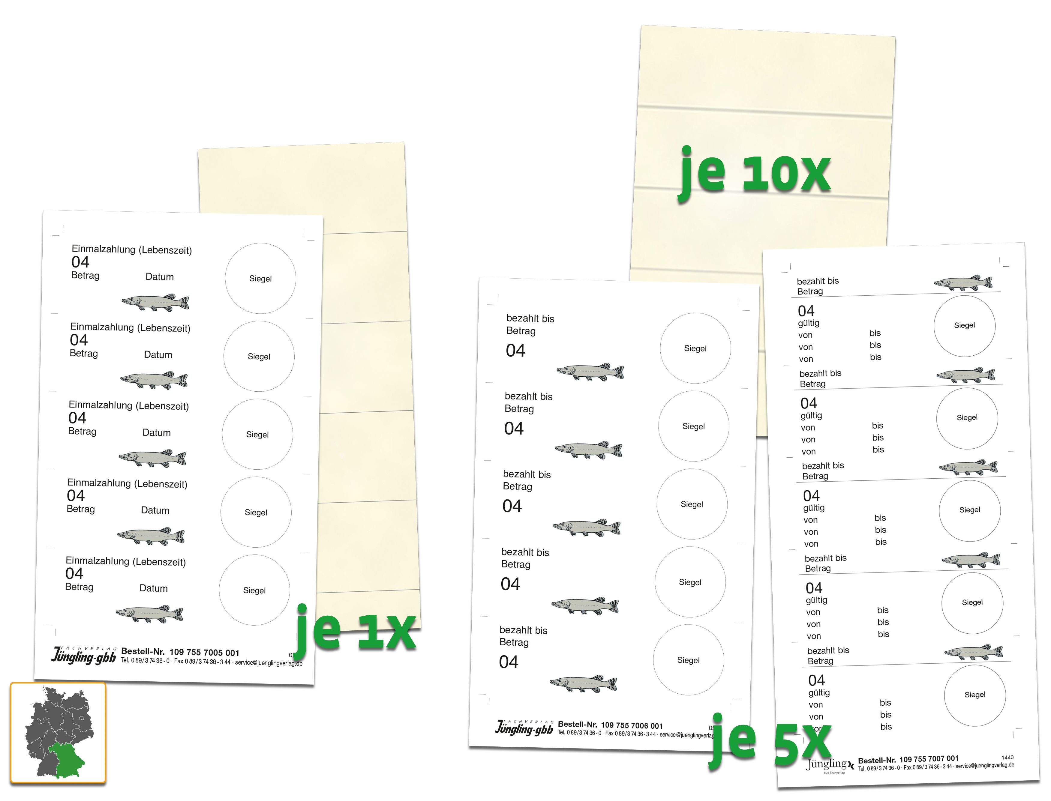 Set Verlängerung Fischereischeine