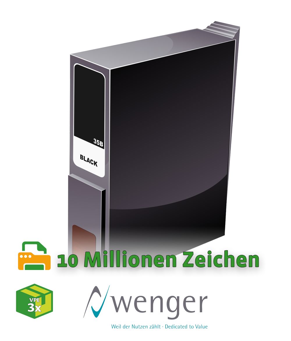 Farbbandkassette schwarz 3er-Pack für Nadeldrucker Wenger PD5