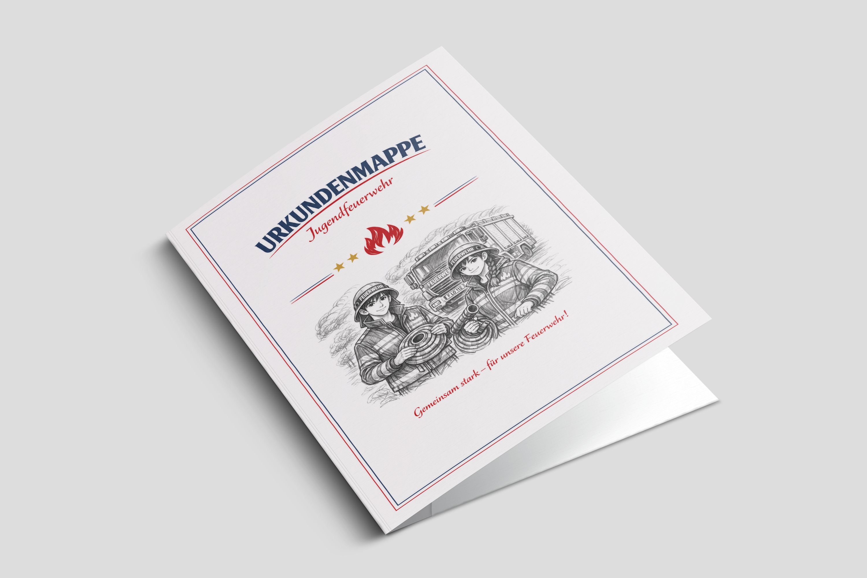 Feuerwehr-Urkundenmappe - Jugendfeuerwehr, weiß für DIN A4 Urkunden