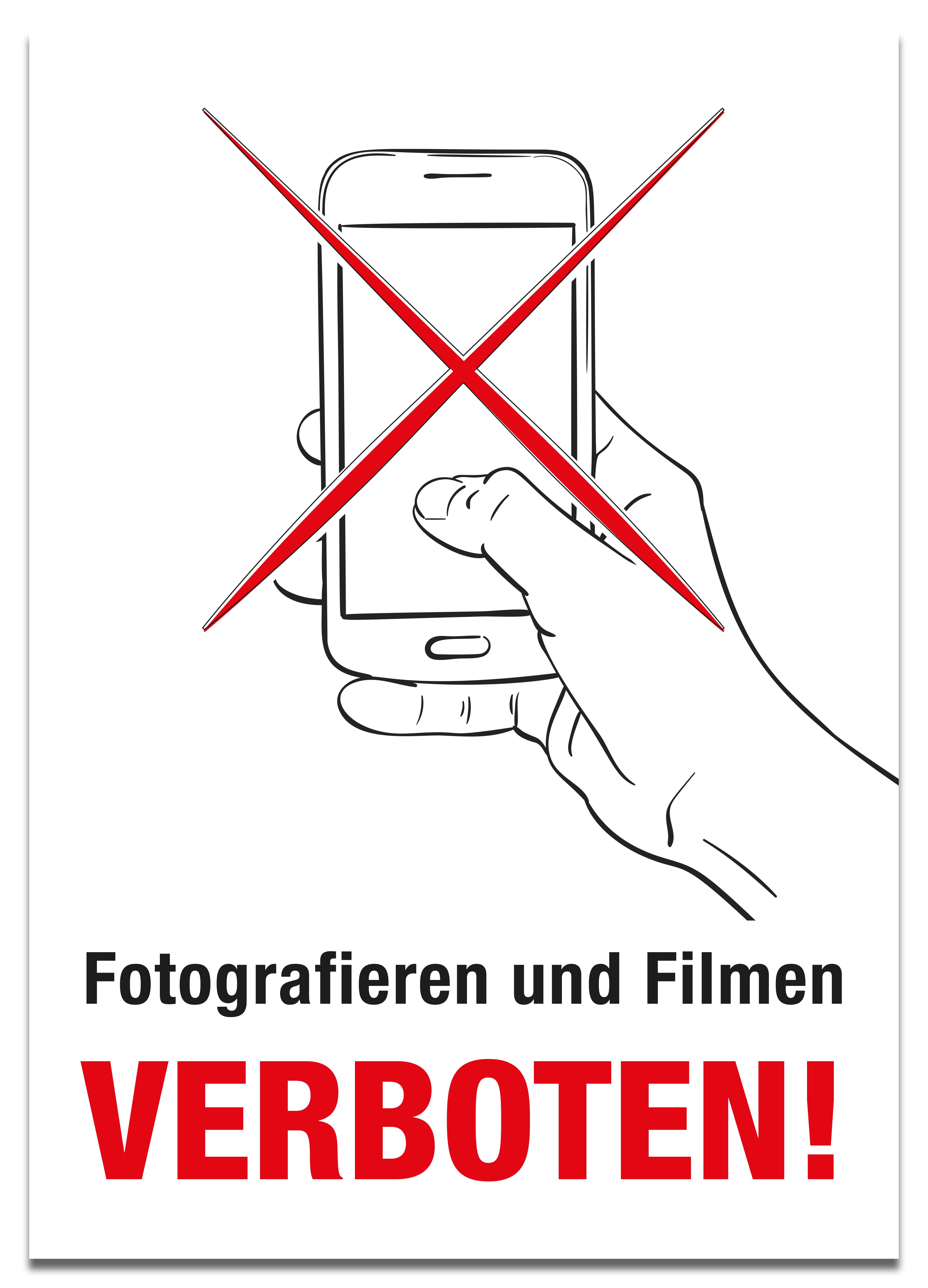 Plakat Fotografieren und Filmen verboten A3, farbig