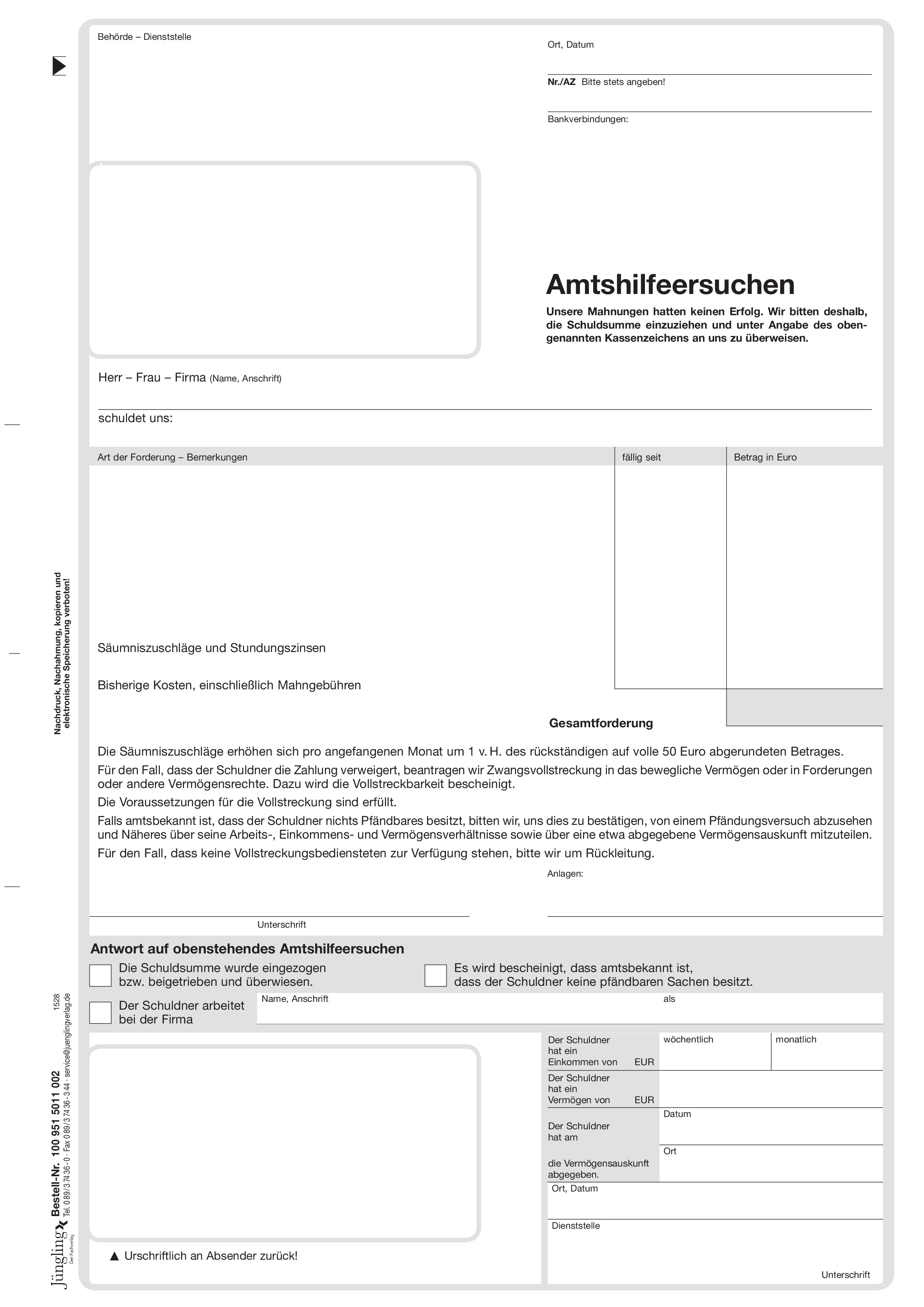 Amtshilfeersuchen, A4 2-fach