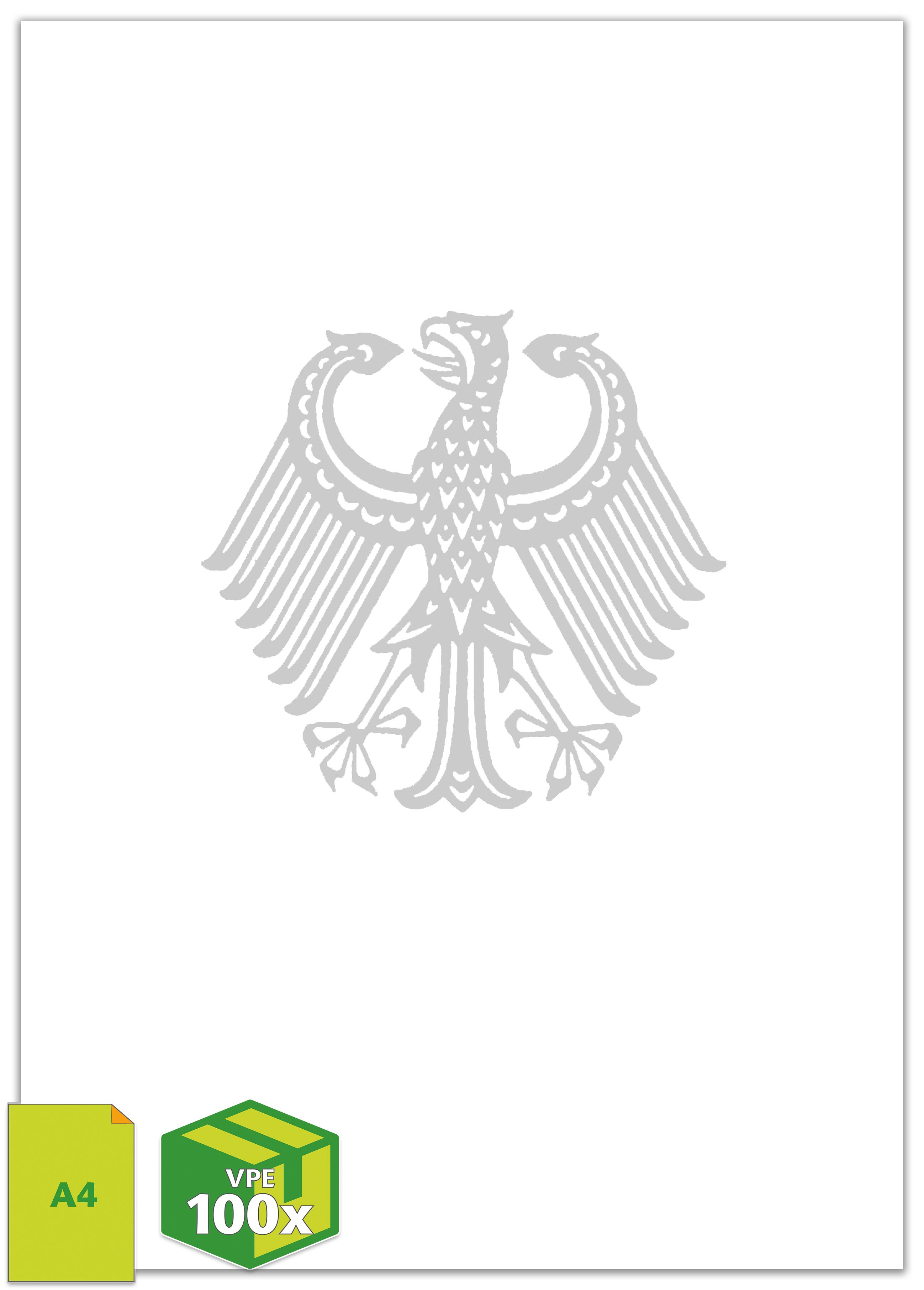 Papier DIN A4, Adler, ohne Abheftlochung 1 VPE = 100 Stück