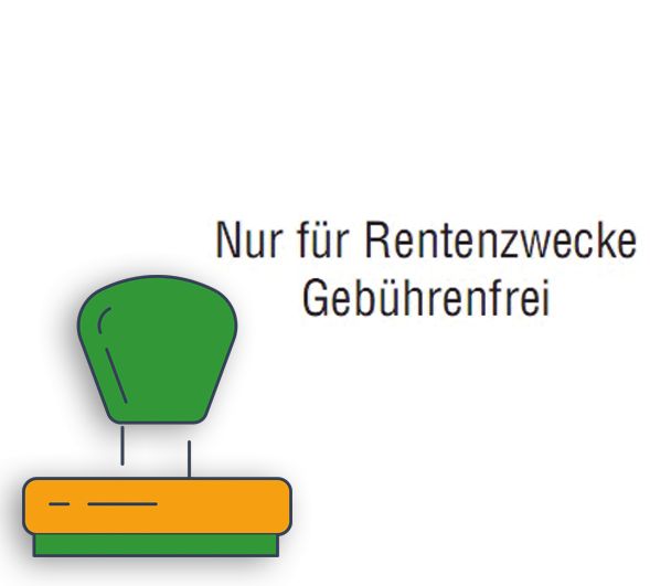 Stempel Nur für Rentenzwecke Gebührenfrei