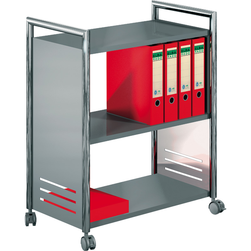 Beistellwagen mit 3 Ablageböden, verchromt/alusilber Beistellwagen mit 3 Ablageböden, verchromt/alusilber