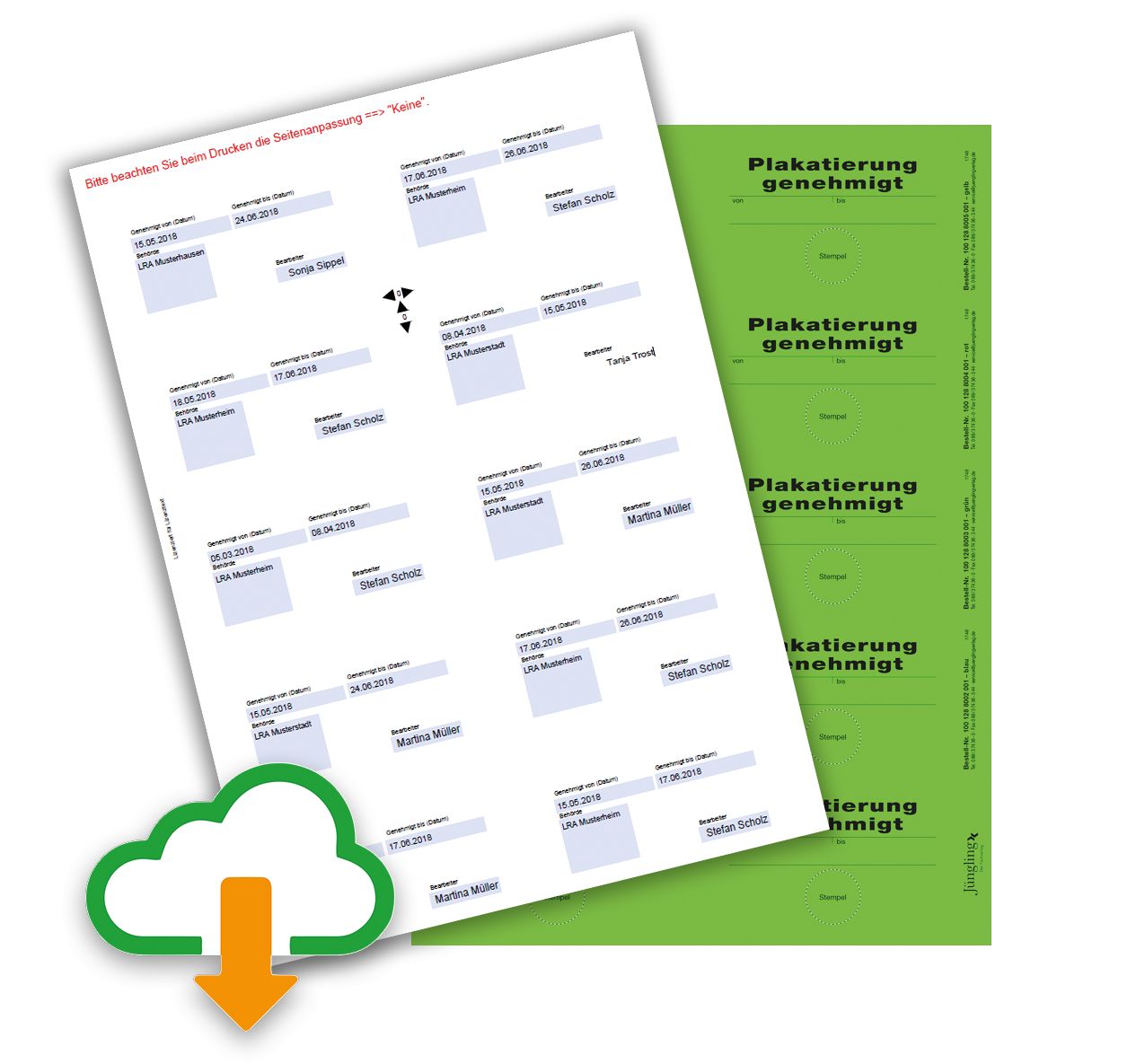 PDF Ausfüllhilfe Einzelaufkleber für Aufkleber Plakatierung genehmigt 8002, 8003, 8004, 8005