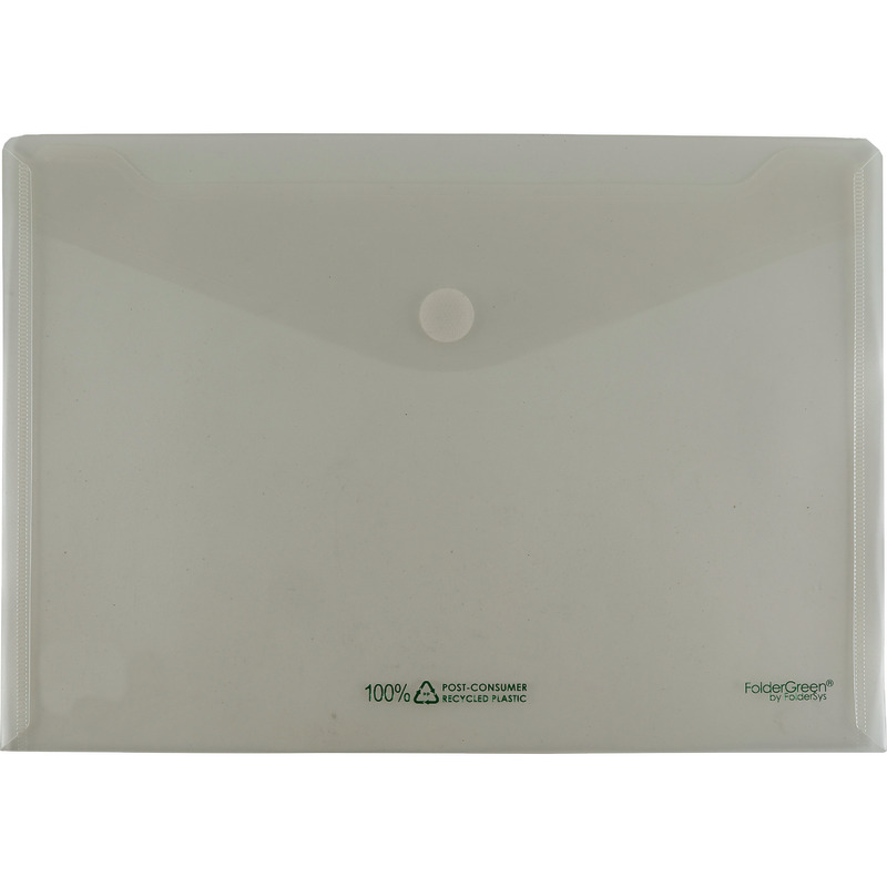 FolderSys Sichttaschen FolderGreen® DIN A4 quer, Recycling-PP, mit Klettverschluss, Packung: 10 Stück