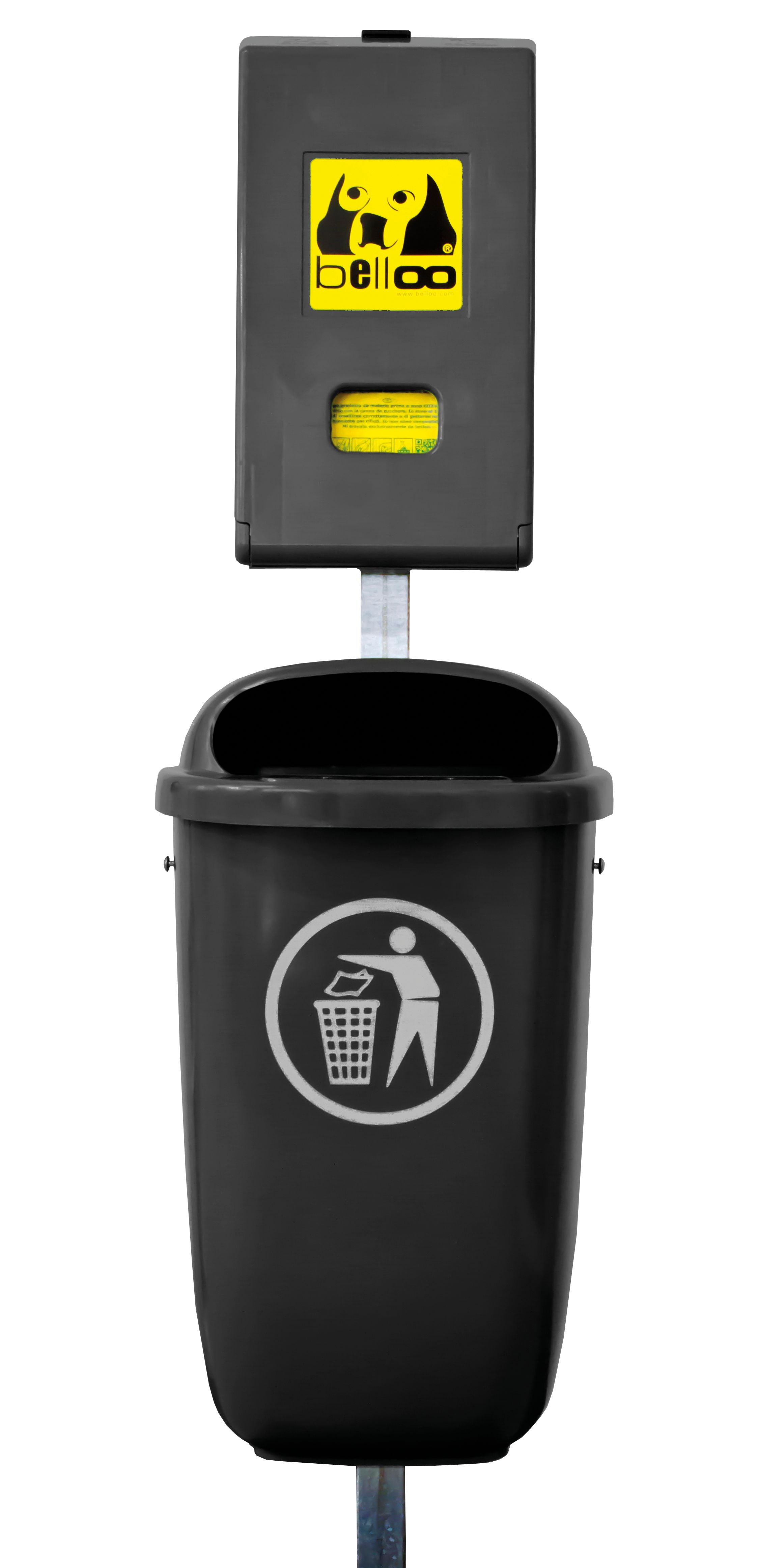 Kombipaket belloo-boxx Spender + Kunststoffbehälter charlie 50 l, anthrazit