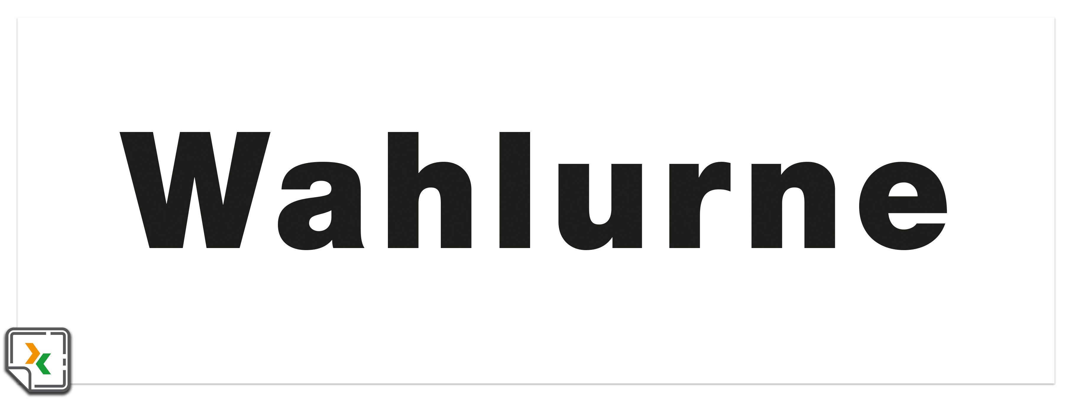 Aufkleber Wahlurne, 297 x 105 mm