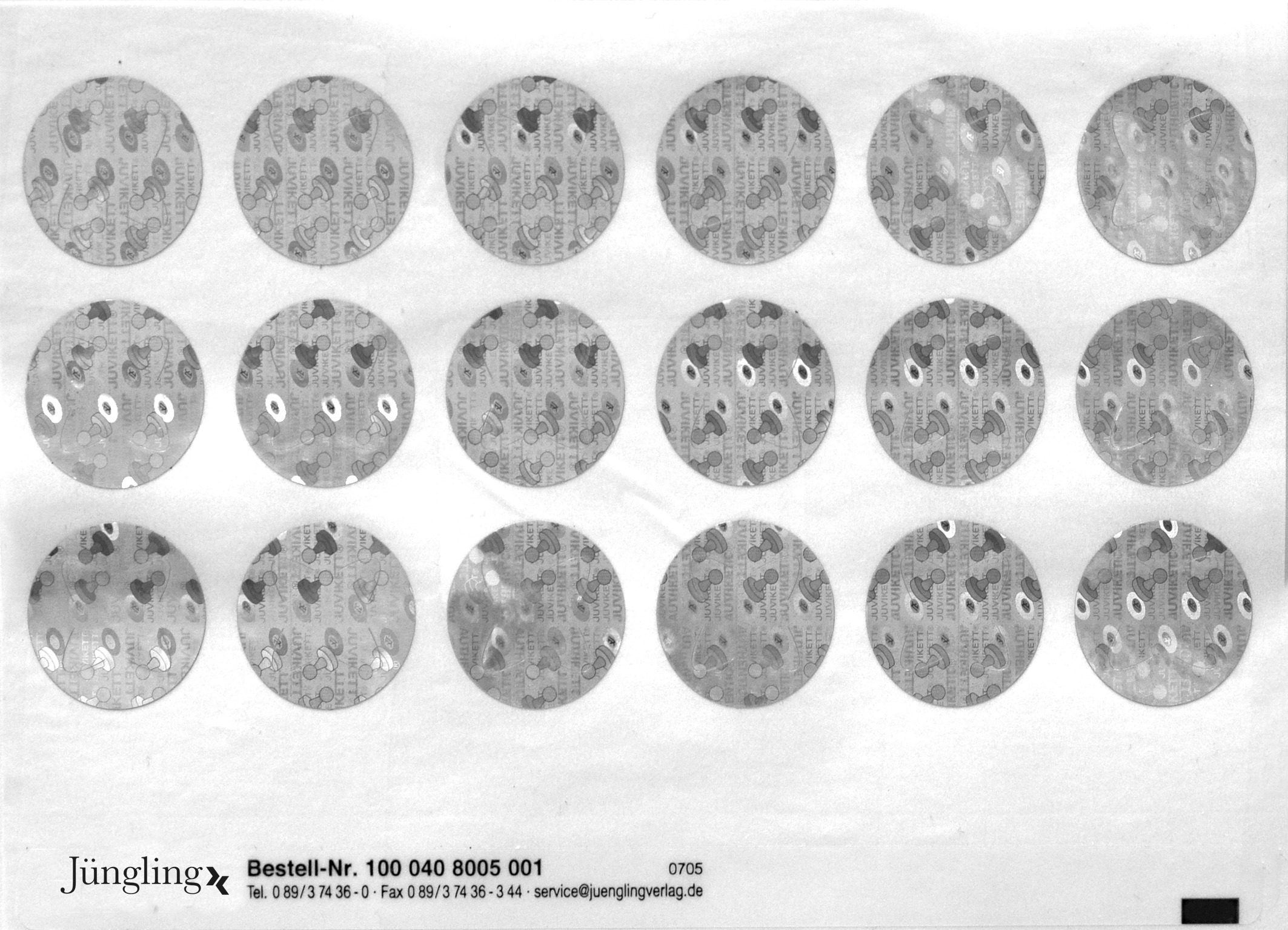 Hologramm, Bogen à18 Stück, rund, Durchmesser: 20 mm