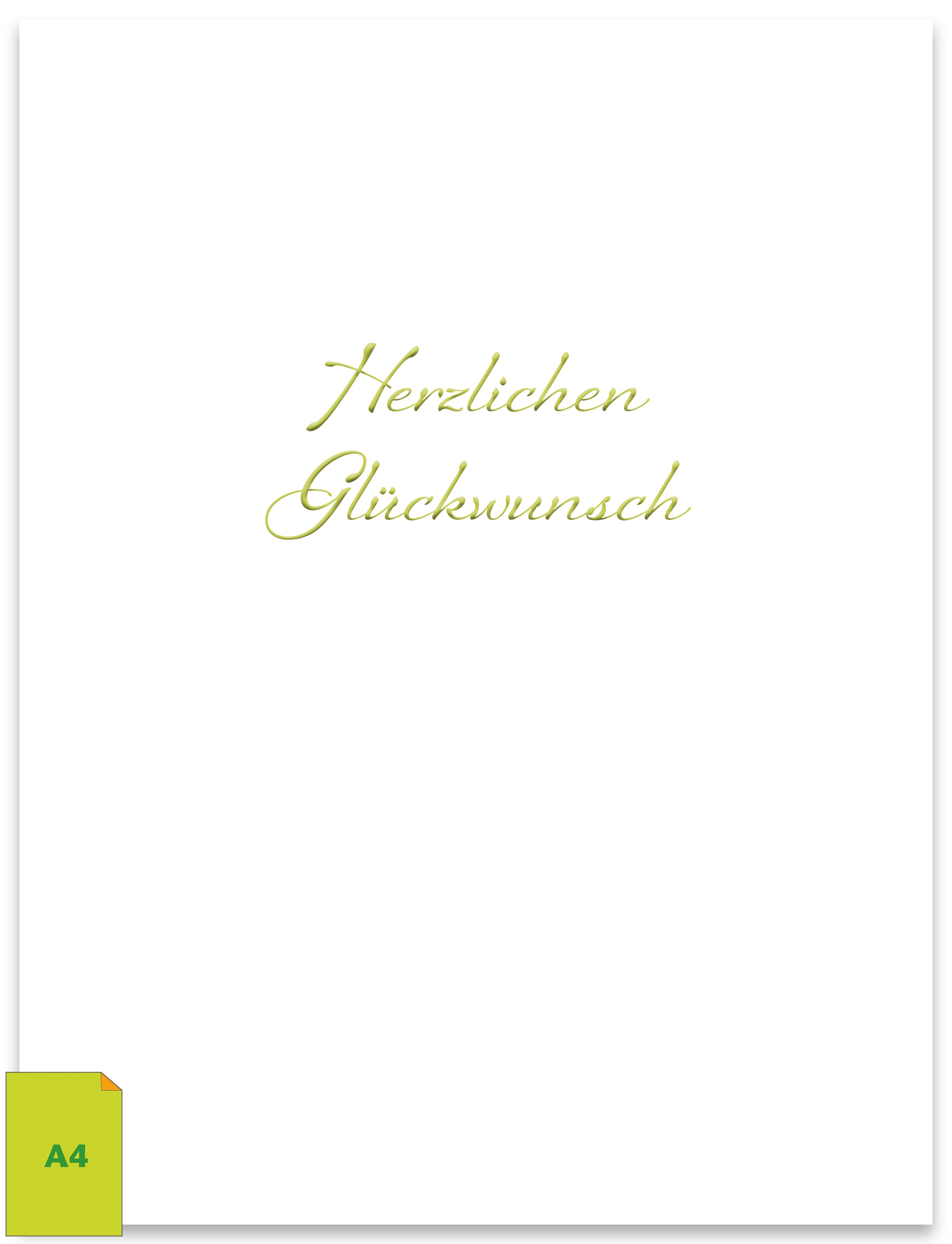 Urkundenmappe, Herzlichen Glückwunsch (Gold), für Urkunden DIN A4