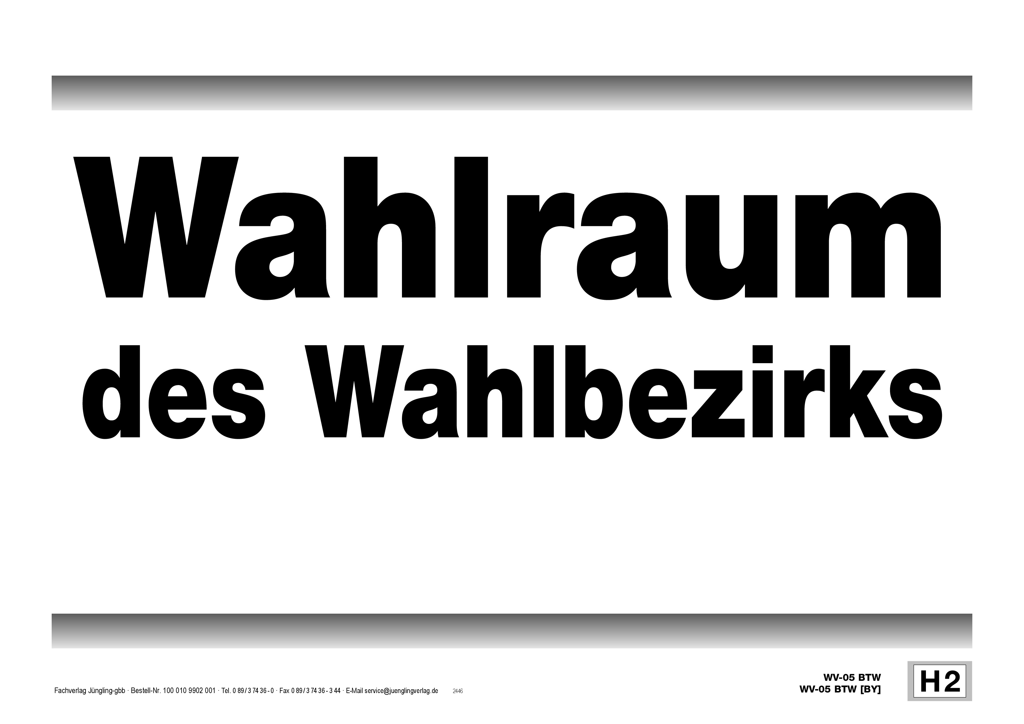 Hinweisschild Wahlraum A4, sw