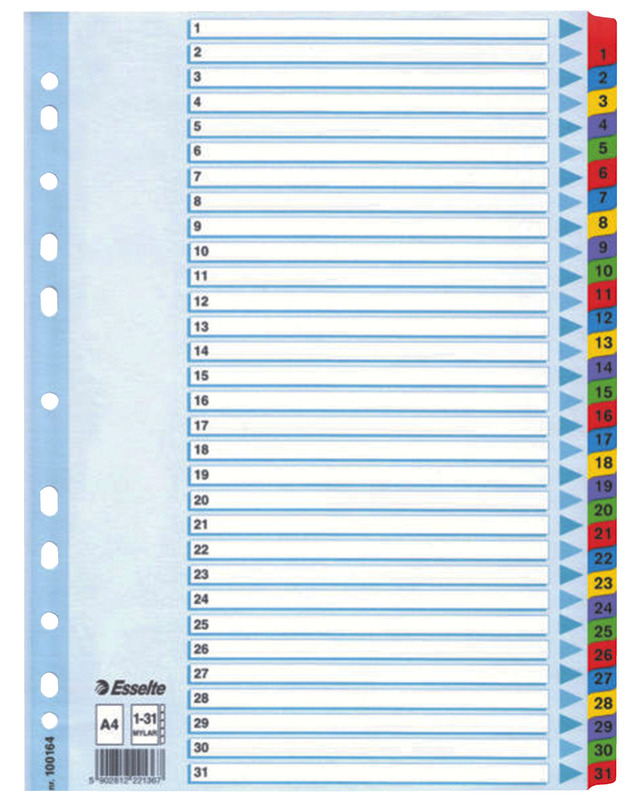 Esselte Ordner-Register, Taben 1-31