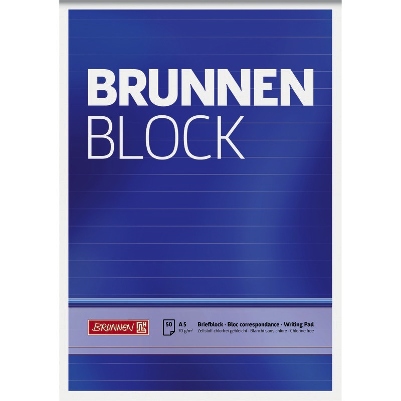 BRUNNEN Briefblock DIN A5, liniert, 50 Blatt