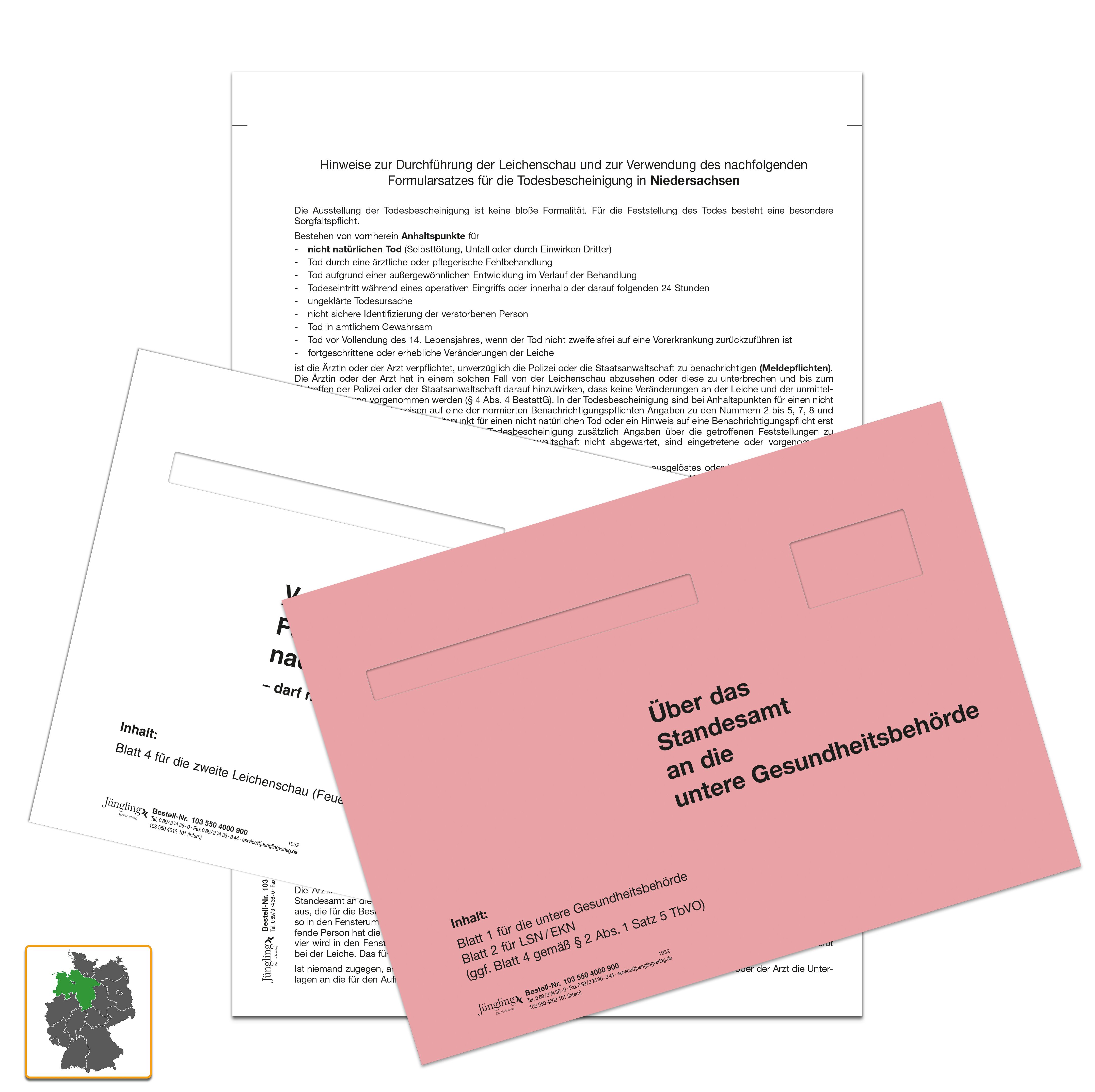 Set Todesbescheinigung Niedersachsen