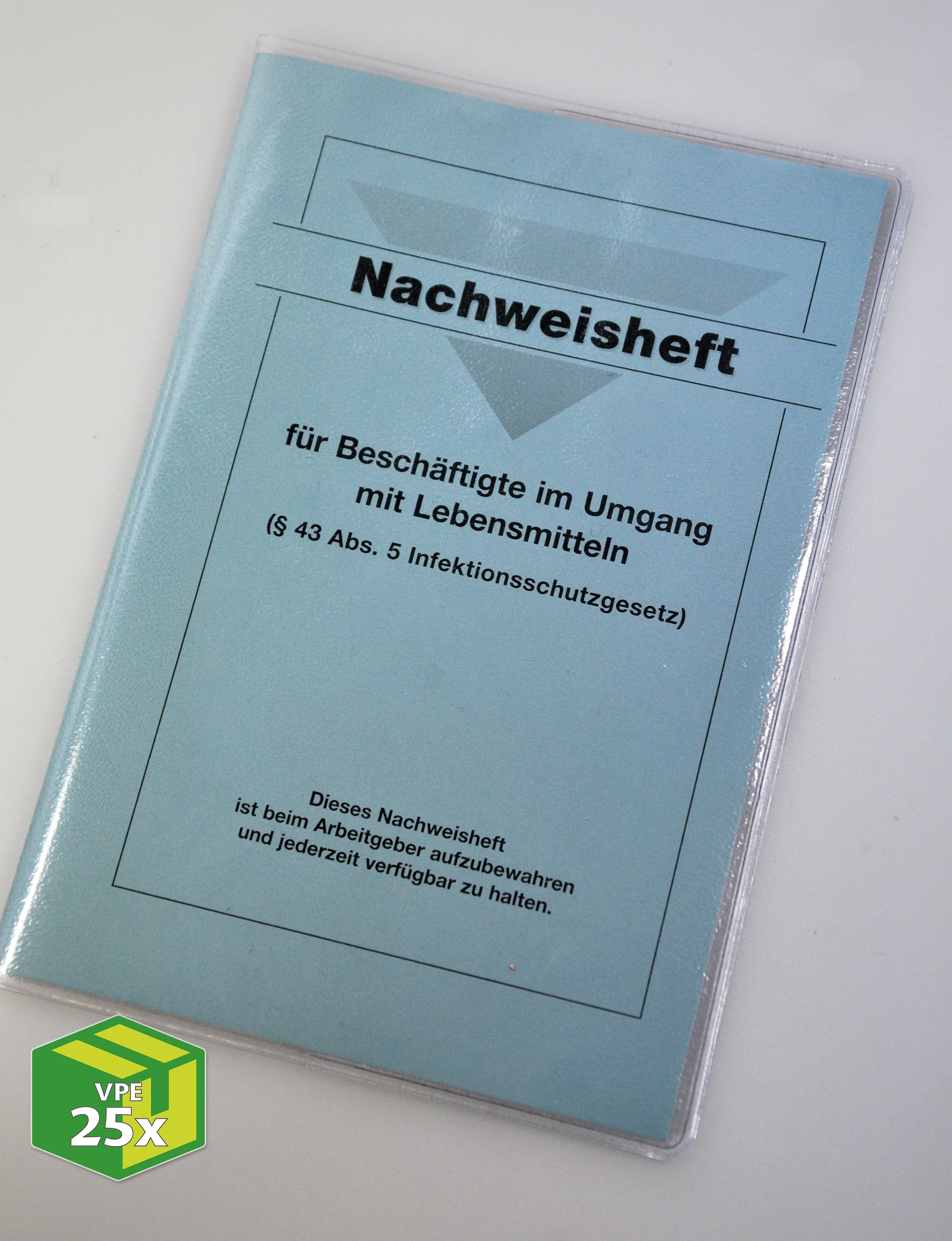 Hülle für Nachweisheft für Beschäftigte im Umgang mit Lebensmitteln, VKE 25 Stück