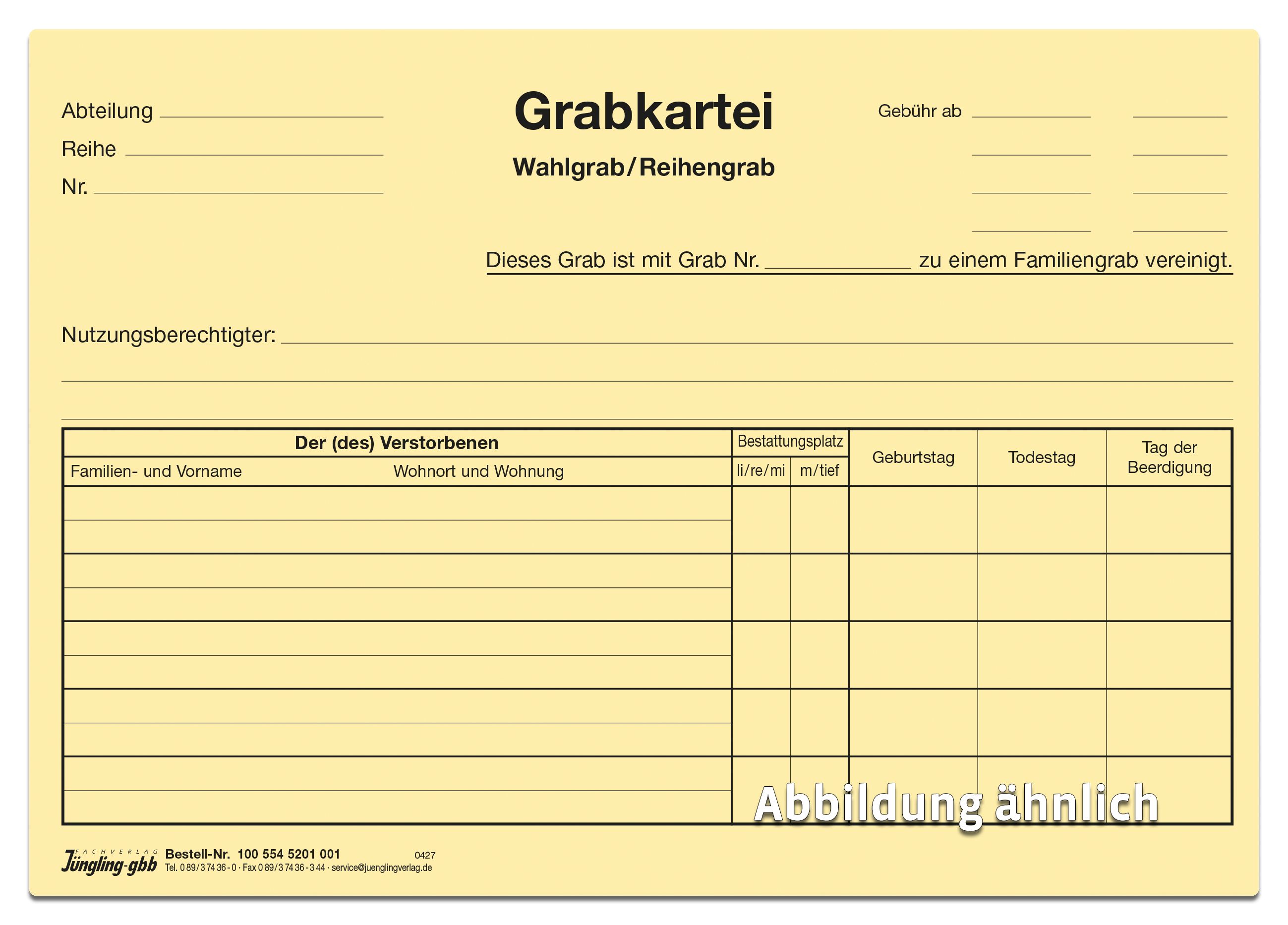 Grabkarteikarte, A5, zweiseitig, chamois Grabkarteikarte, A5, zweiseitig, chamois