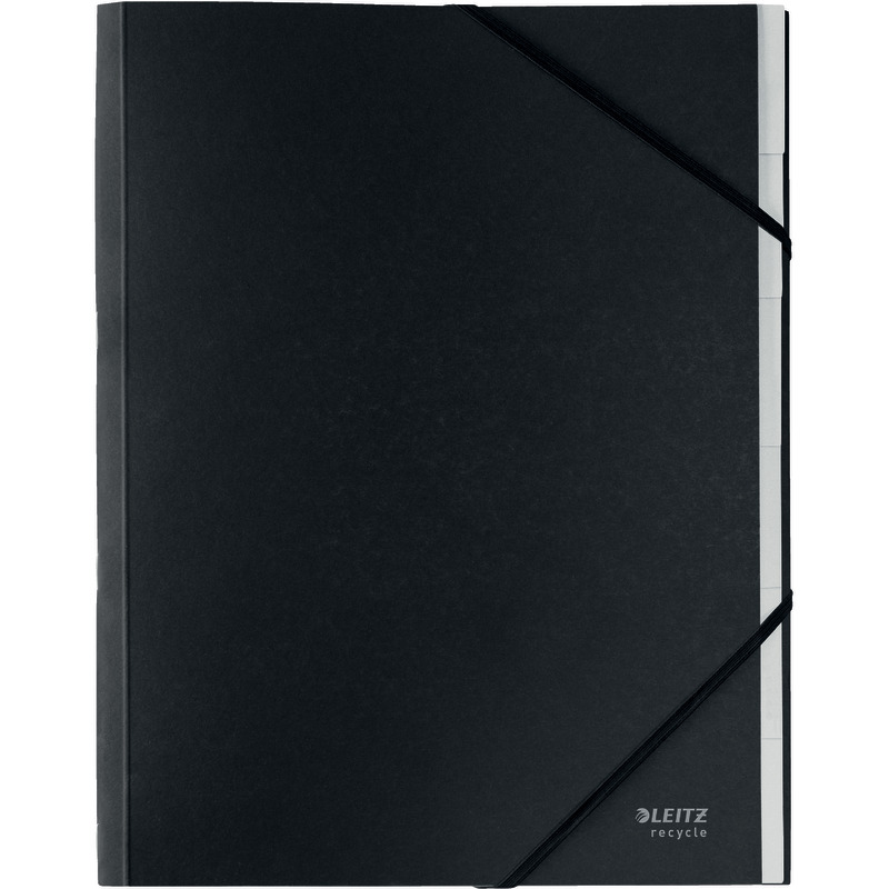 LEITZ Eckspannmappe Recycle 3914, Karton, 6 Fächer - schwarz