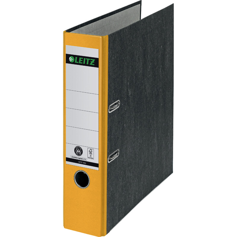 LEITZ Qualitäts-Ordner 180° Hartpappe Nr. 1080-50 DIN A4, Rückenbreite 80 mm - gelb