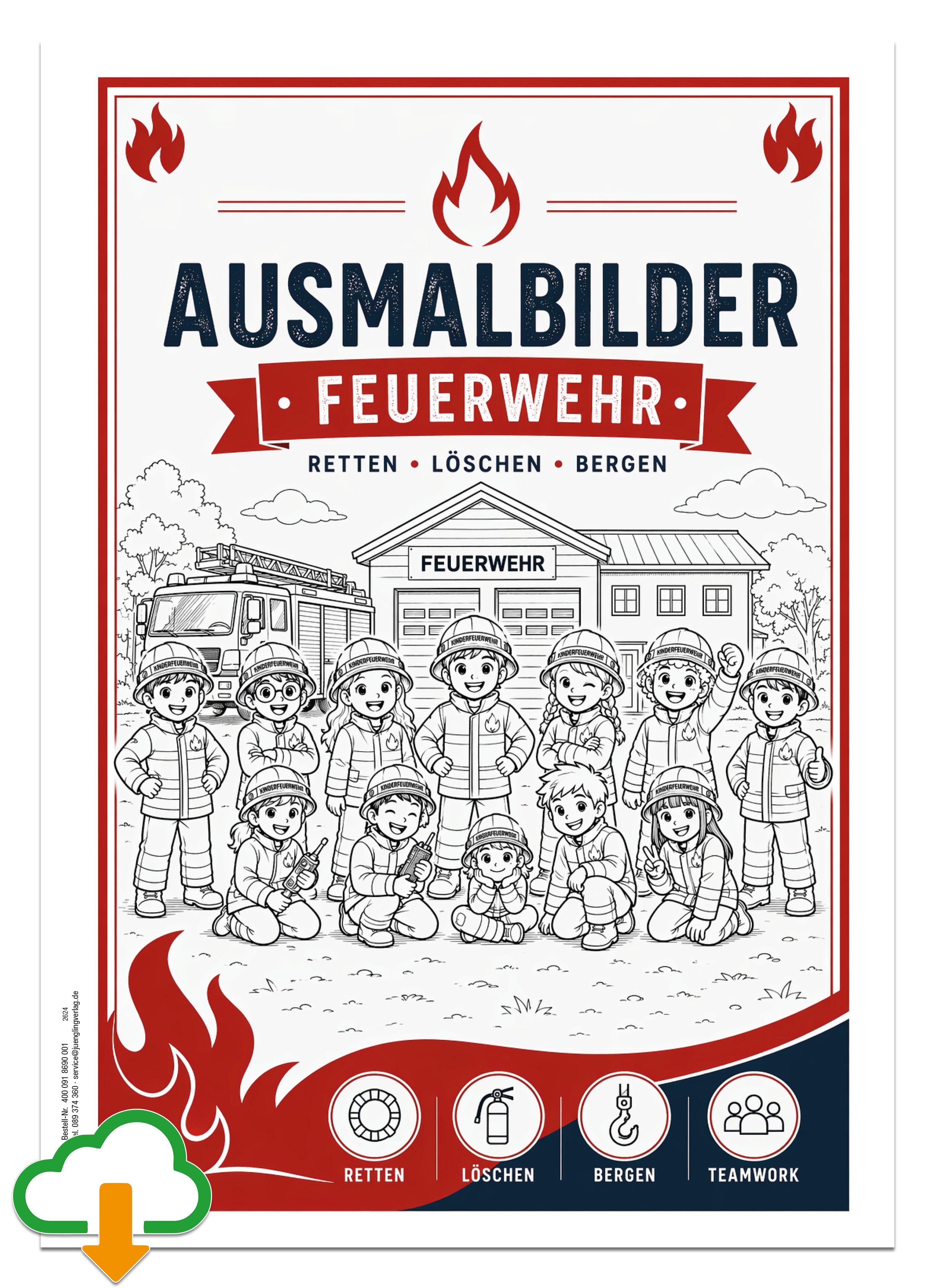 PDF Downloadpaket Ausmalbilder Kinderfeuerwehr