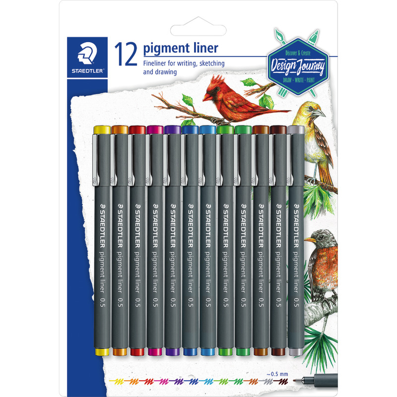 STAEDTLER Feinschreiber pigment liner 308, 12 Farben