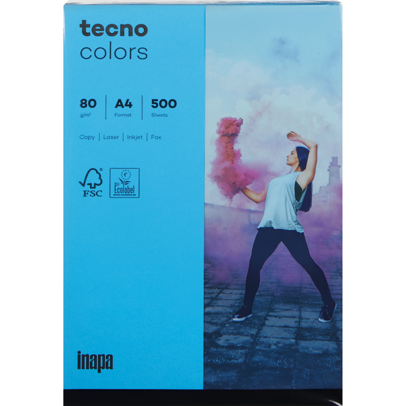 Kopierpapier tecno® colors, DIN A4, 80 g/m², Pack: 500 Blatt - intensivblau