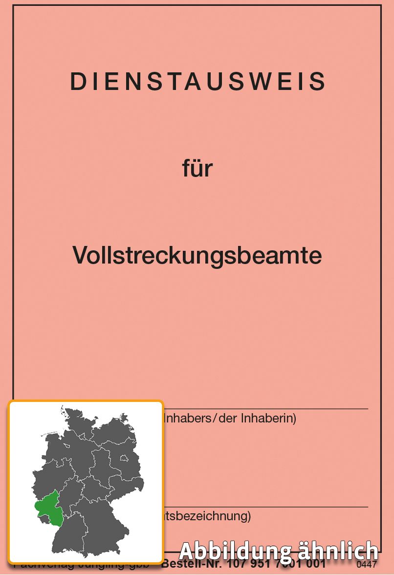 Dienstausweis Vollstreckungsbeamter (Rheinland-Pfalz), Rot, DIN A6 Dienstausweis Vollstreckungsbeamter (Rheinland-Pfalz), Rot, DIN A6