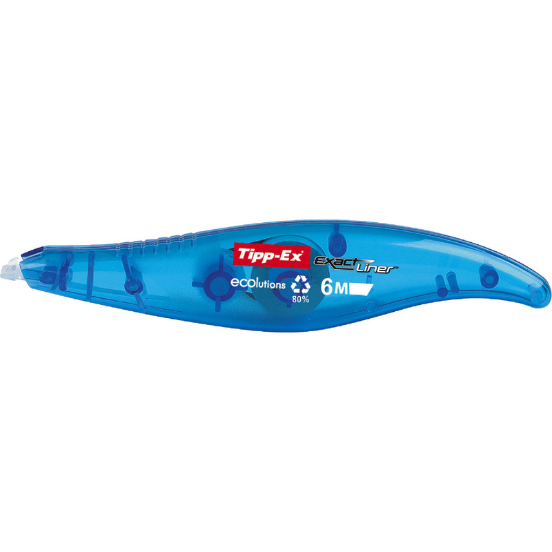 Tipp-Ex Einweg-Korrekturroller EXACT LINER ECOLUTIONS, Bandmaße: 5 mm x 6 m - transparent-blau