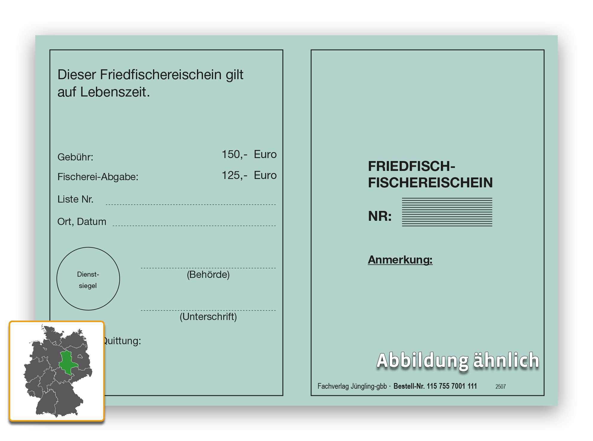 Friedfischfischereischein auf Lebenszeit, A6, Neobond blau