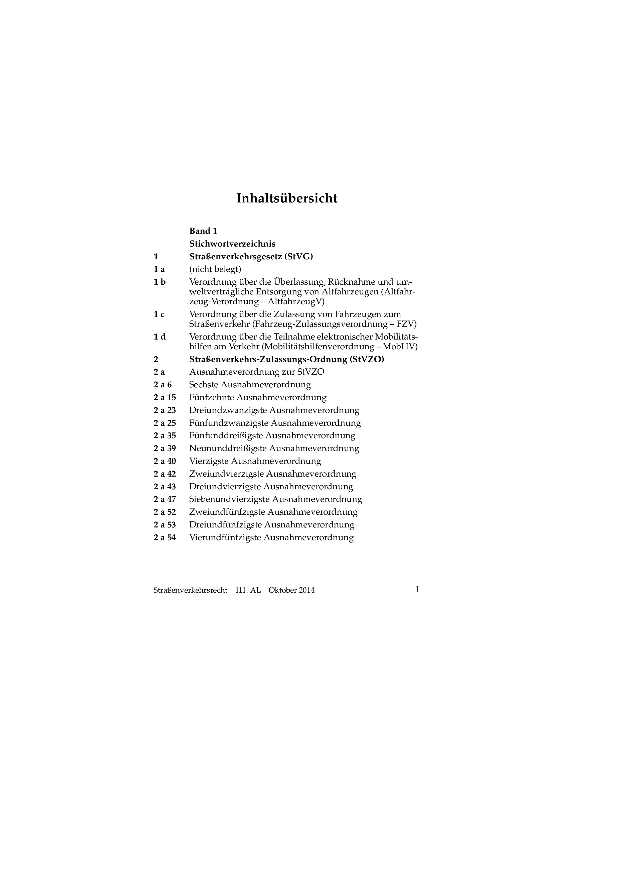 Straßenverkehrsrecht - mit Fortsetzungsbezug