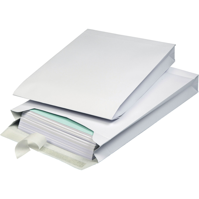 SECURITEX Versandtasche DIN B4, mit Seitenfalte (50 mm), ohne Fenster, weiß, Pack: 100 Stück SECURITEX Versandtasche DIN B4, mit Seitenfalte (50 mm), ohne Fenster, weiß, Pack: 100 Stück