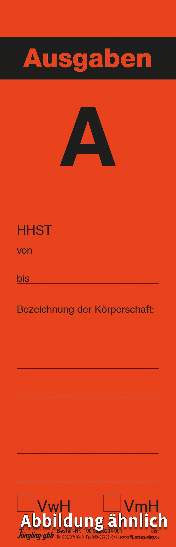 Rückenschild A -rot-, permanent selbstklebend