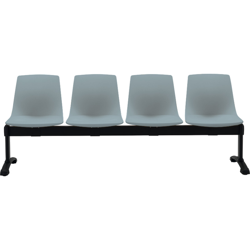 Bisley Traversenbank BLOOM mit Sitzen aus Kunststoff, 4-Sitzer - perlgrau