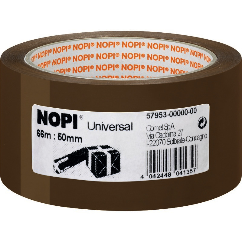 NOPI PP-Packband UNIVERSAL, Bandmaße: 50 mm x 66 m - braun