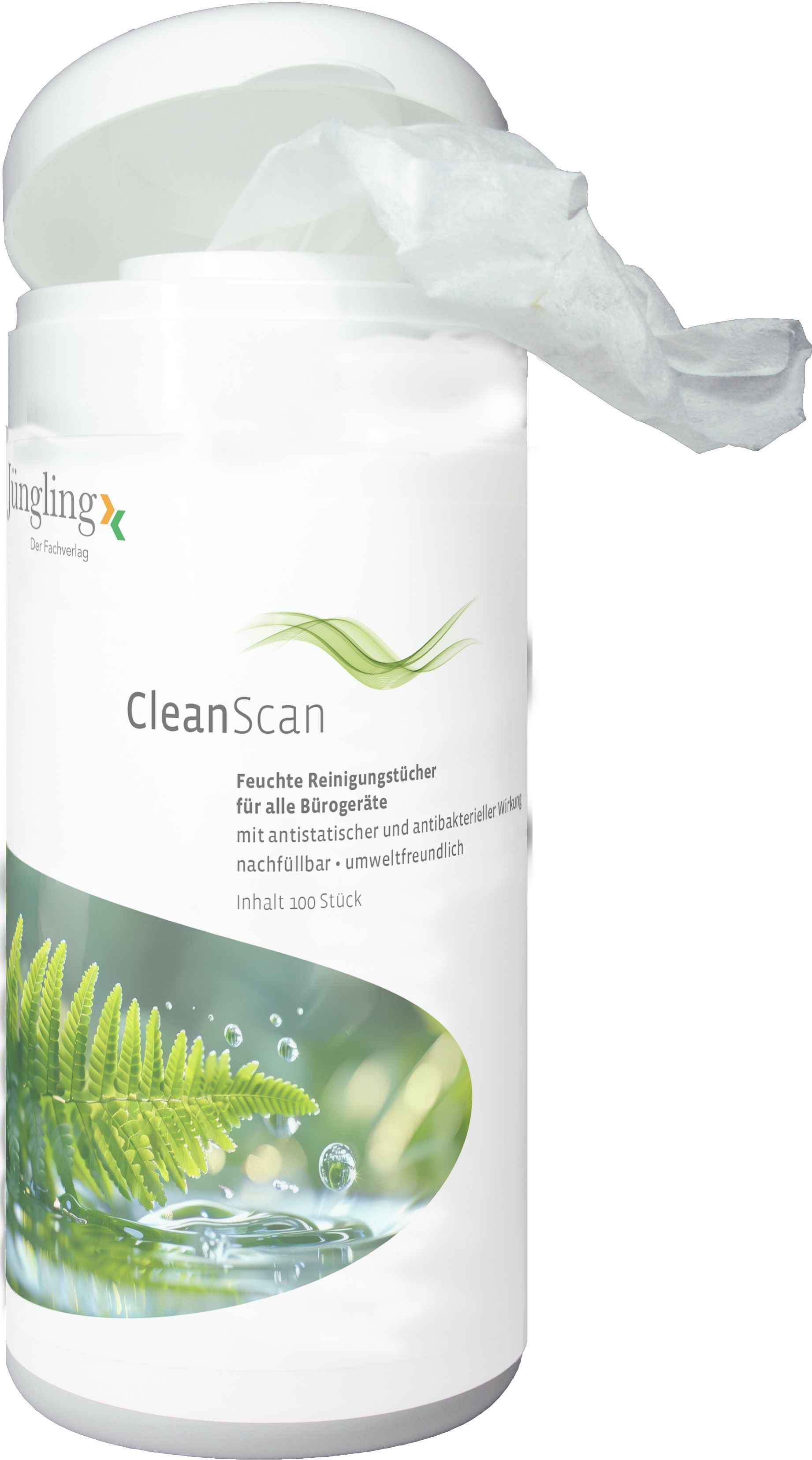 CLEANSCAN Reinigungstücher für Bürogeräte, Runddose mit 100 Tüchern