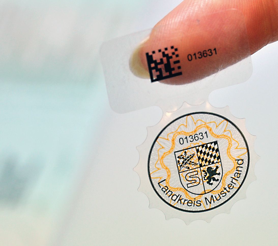 Dokumentenklebesiegel, nummeriert, DM 20mm