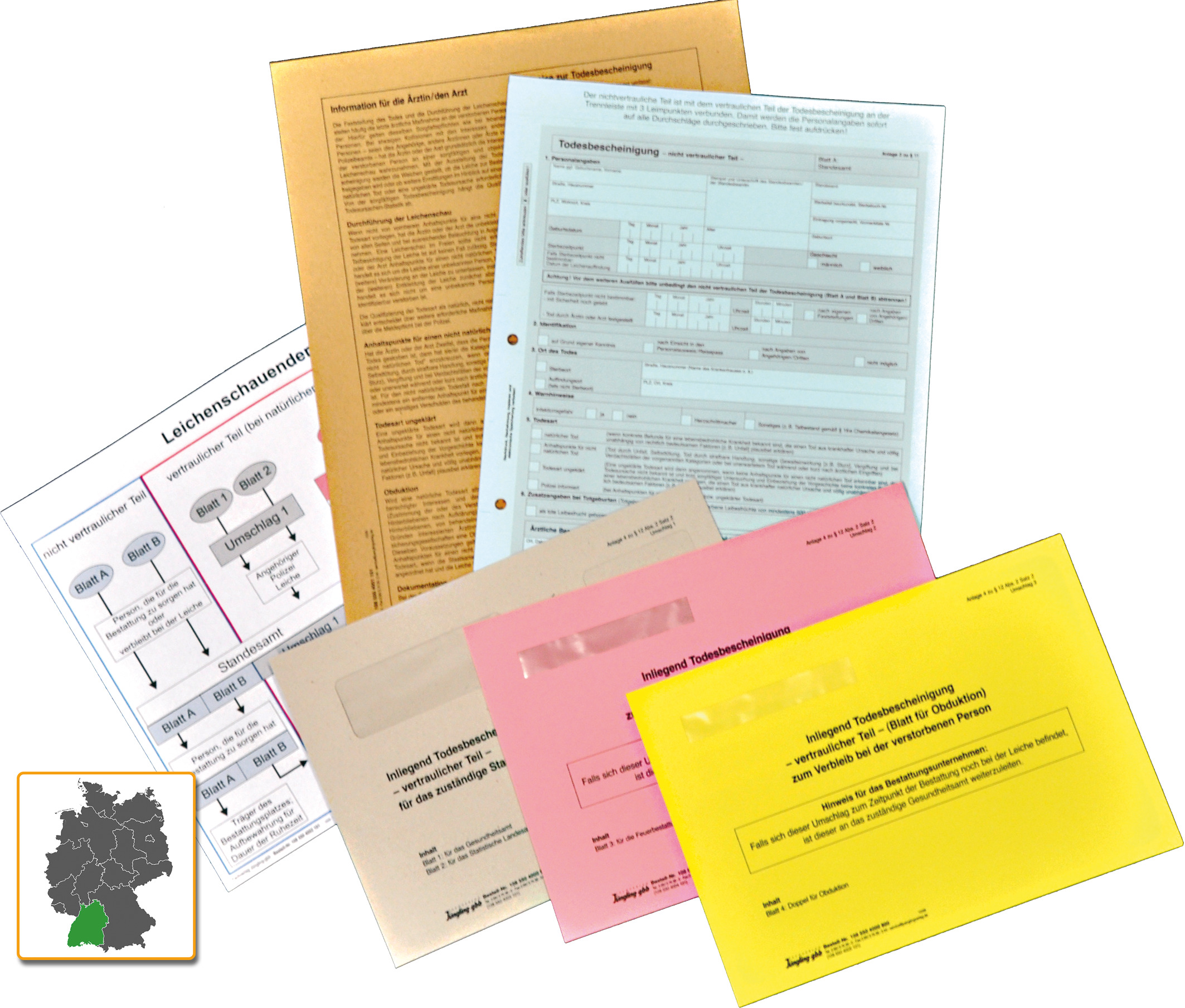 Set Todesbescheinigung Baden-Württemberg