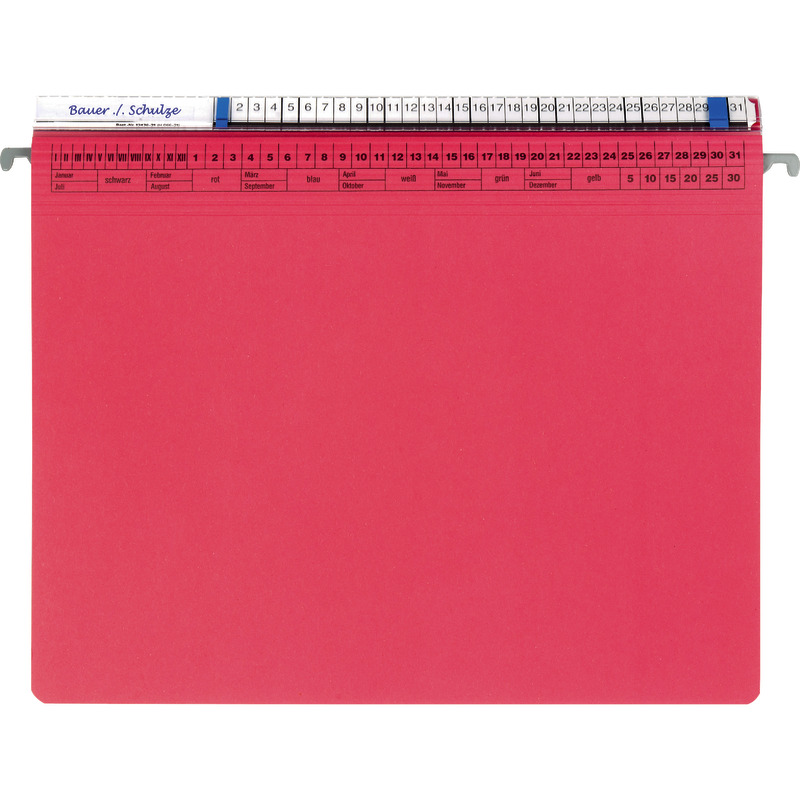 ORGALEX® Kanzlei-Hängehefter, 1 Abheftvorrichtung, Linksheftung,  mit 1 Tasche - rot