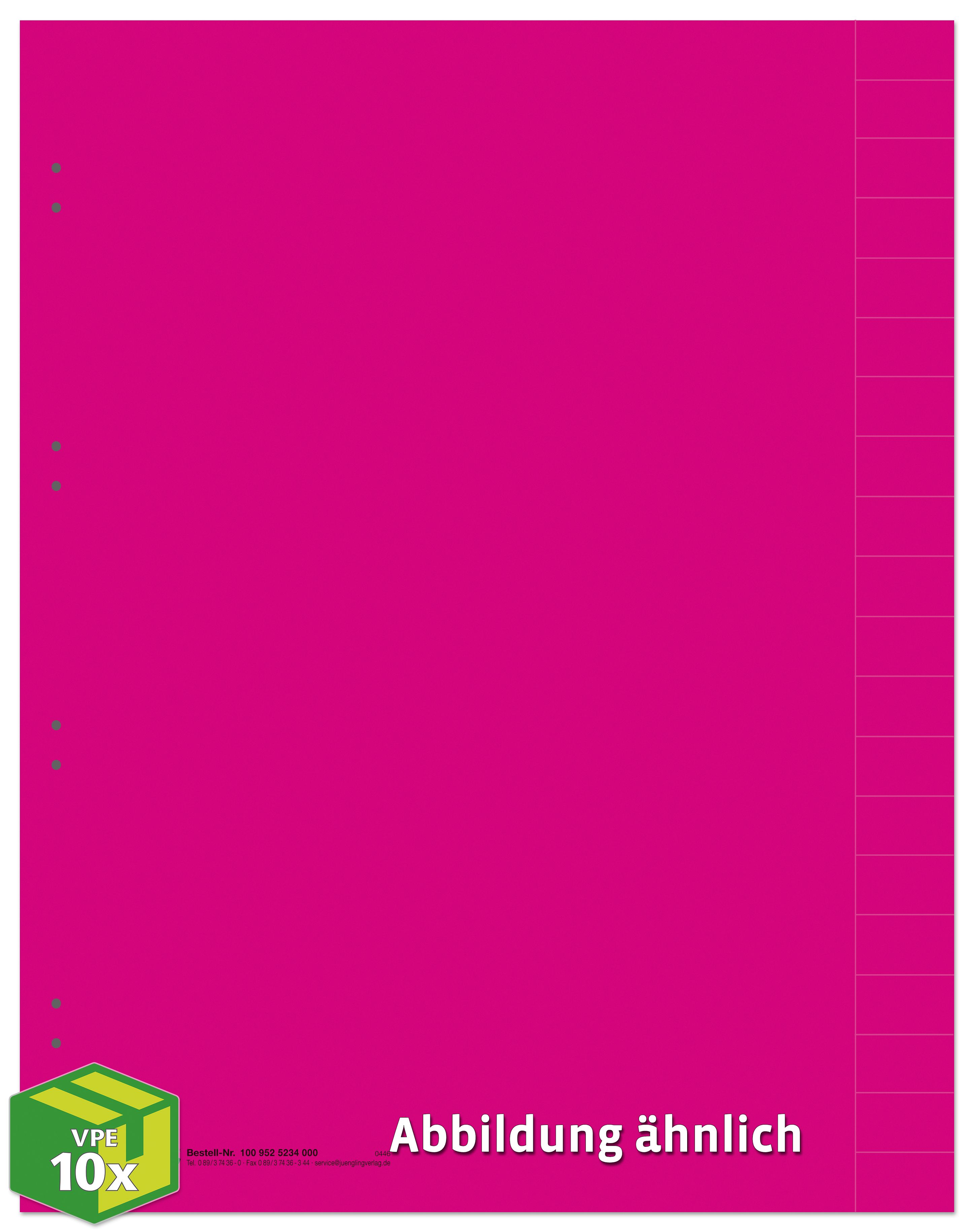 Register, 20-teilig, rot, DIN A4, Karton, 10 Sätze