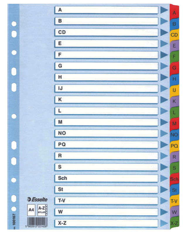 Esselte Ordner-Register, Taben A – Z