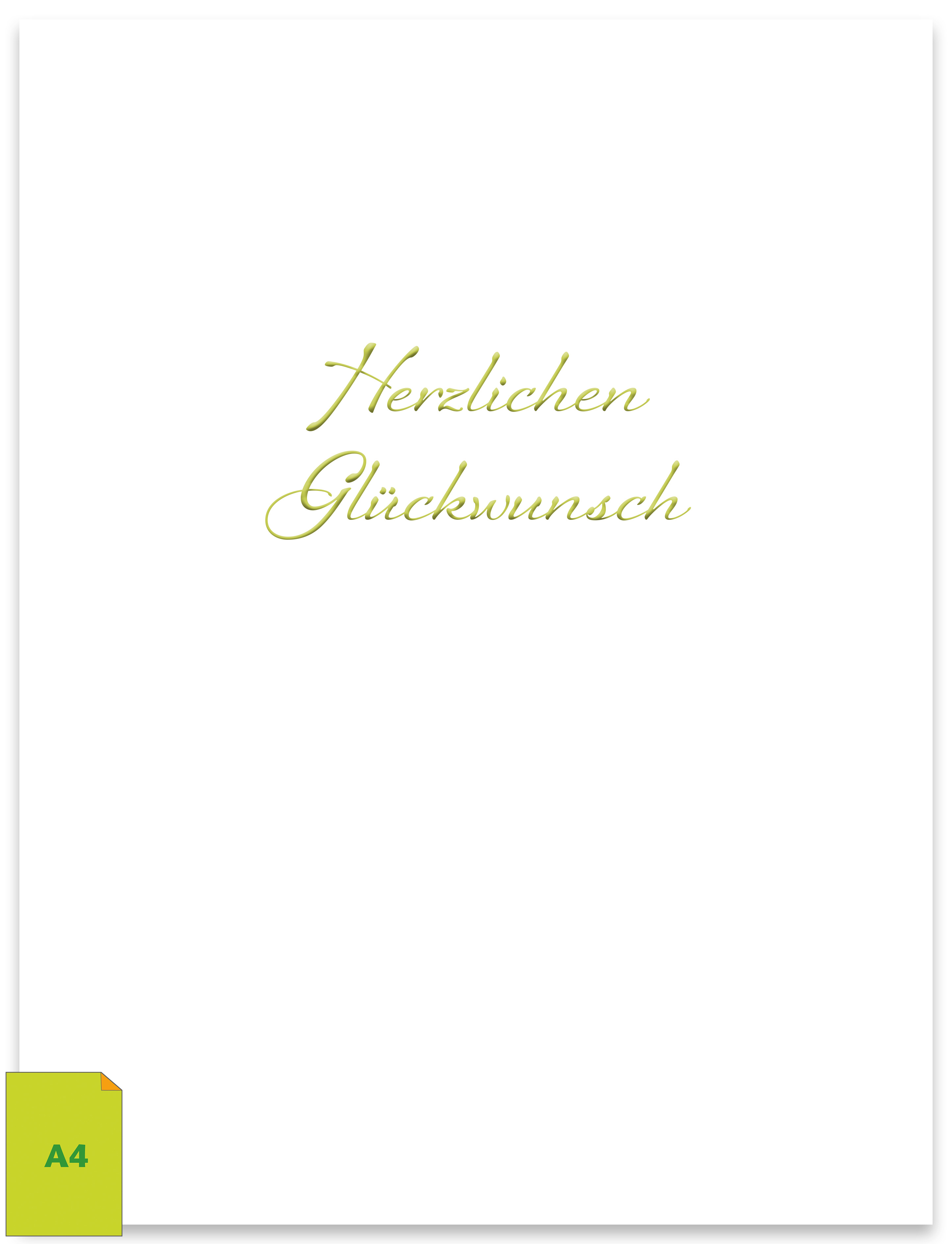 Urkundenmappe, Herzlichen Glückwunsch (Gold), für Urkunden DIN A4